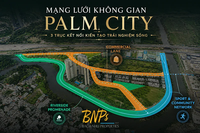 Mạng Lưới Không Gian Palm City 3 Trục Kết Nối Kiến Tạo Trải Nghiệm Sống - Bách Như Properties - BNP's
