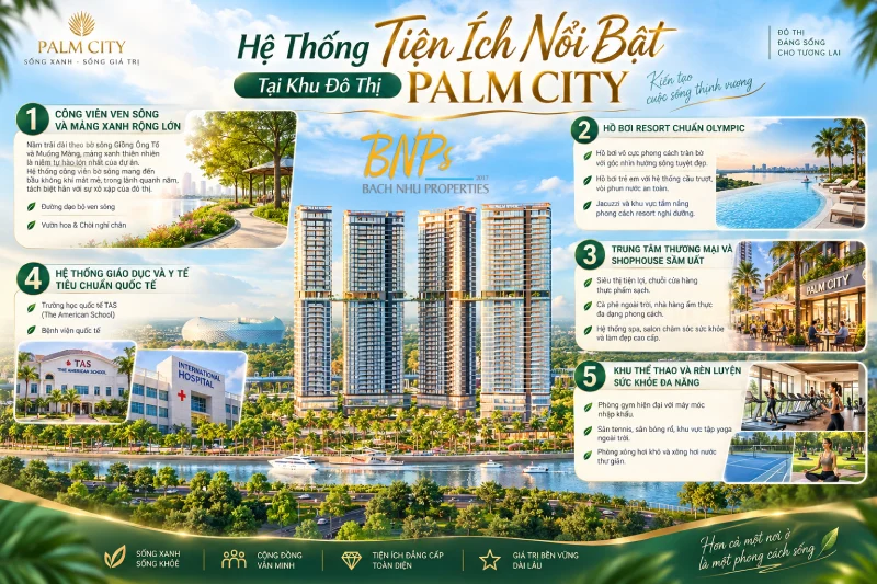 Hệ Thống Tiện Ích Nổi Bật Tại Khu Đô Thị Palm City - Bách Như Properties - BNPs