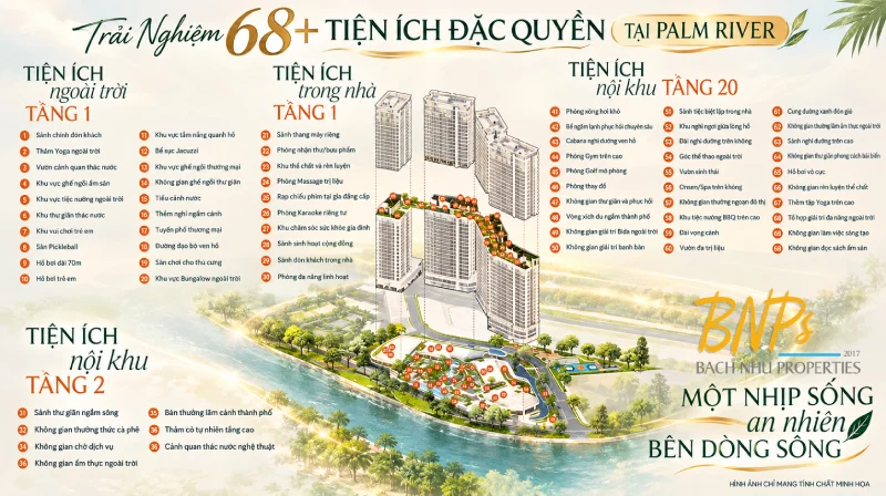 Trải Nghiệm 68+ Tiện Ích Đặc Quyền Tại Palm River - Bách Như Properties - BNPs